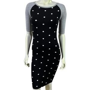 Lularoe Black & Grey Polka Dot Dress Good Condition Size Small
